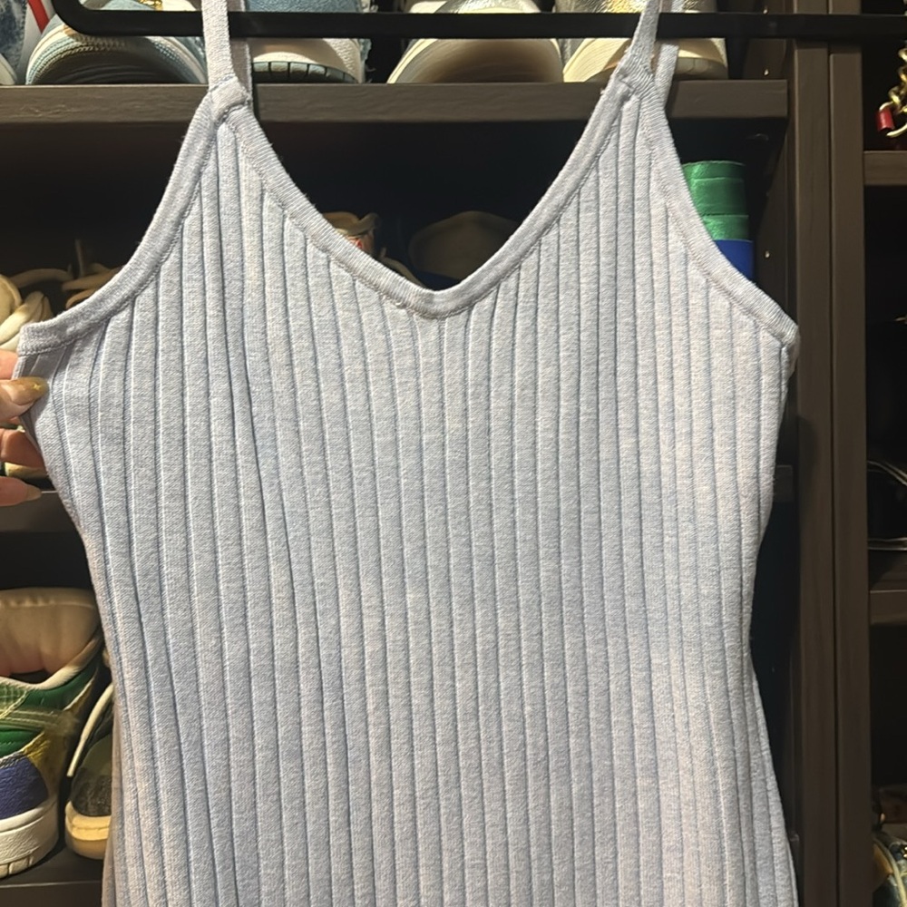 7 For All Mankind Lavender Ribbed Midi Dress - Picture 2 of 4
